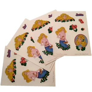 Barbie Sticker Sheet Lot of 4 Scratch n Sniff Strawberry Scented Vintage 1983 - Picture 1 of 5