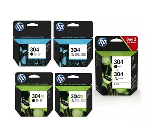 Oryginalne czarne wkłady atramentowe HP 304XL / HP 304 do Deskjet 3750 2634 2630 LOT - Zdjęcie 1 z 12