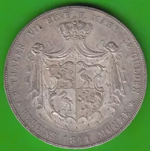Coin Reuss Older Line To Obergreiz Double Thaler 1841 Very Pretty nswleipzig - Picture 1 of 3