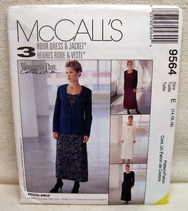 Chaqueta/vestido McCall's 3 horas patrón #9564 sin cortar 14-16-18 - Imagen 1 de 2