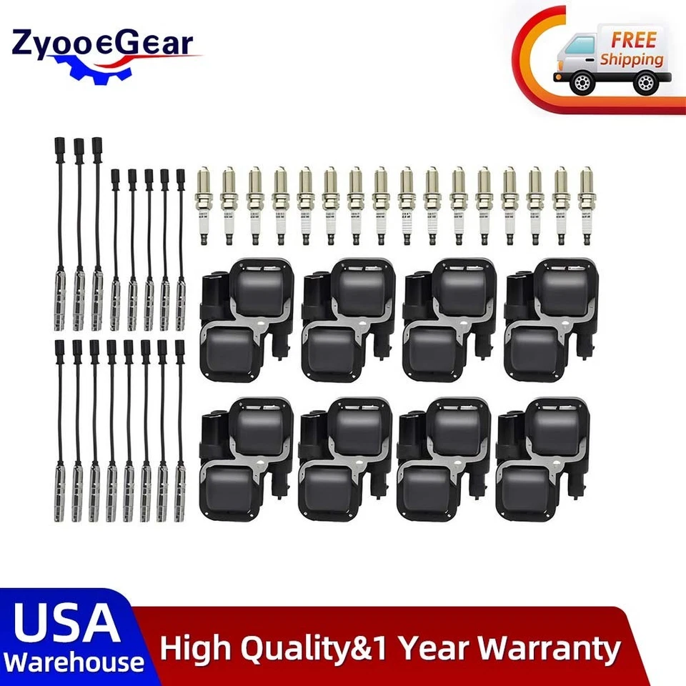8 Ignition Coil & 16 Spark Plug & Wire For Mercedes-Benz C CL CLK ML Class UF359 Foto 1 de 4