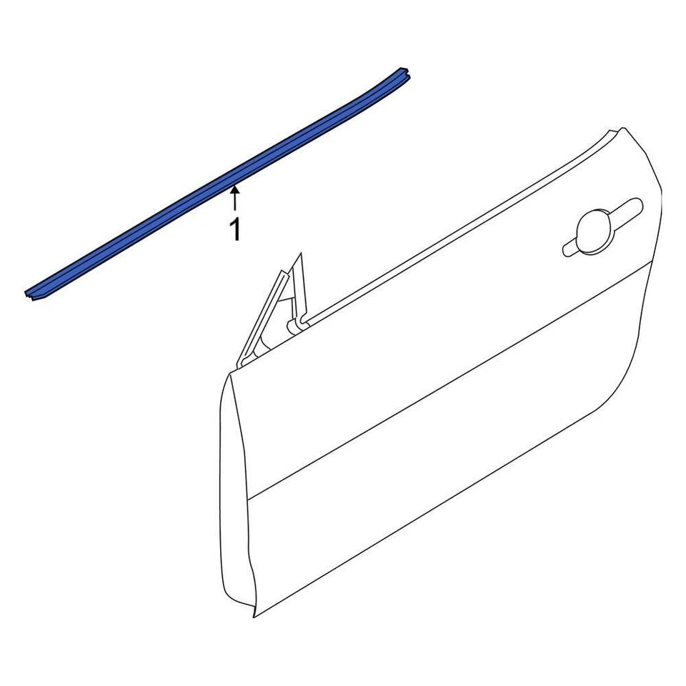 For Ford Mustang 10-14 Ford Front Left Outer Door Window Belt Weatherstrip - Imagem 1 de 1