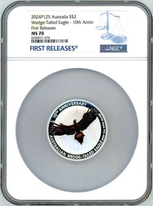 2024P125 Australia $2 Águila cola cuña décimo aniversario MS70 NGC primeros lanzamientos - Imagen 1 de 2