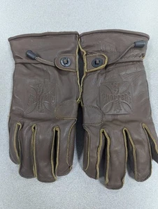 West Coast Choppers Leather Riding Gloves Size Medium - Brown - Bild 1 von 14