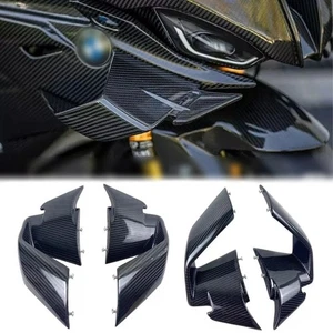 100% Carbon Fiber Front Spoiler Fixed Wind Winglets For BMW S1000RR M 2023 2024 - Picture 1 of 6