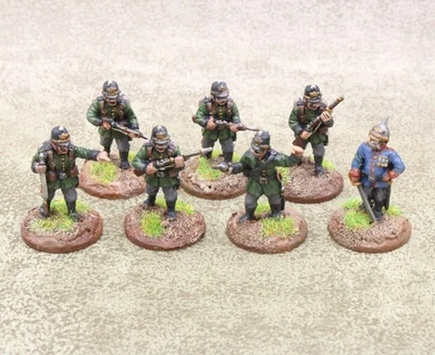 28mm Victorian Sci Fi metal PRUSSIAN JAEGERS x7 Well Painted Ironclad 34215 - Image 1 of 2