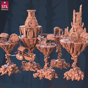Floating Islands Build Your Own Set | Tabletop Scale | D&D TTRPG Miniature | STL - Picture 1 of 45