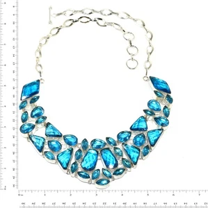 Swiss Blue Quartz Gemstone Friends Jewelry Necklace 16-18'' - Picture 1 of 7