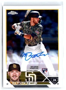2023 Topps Chrome #RA-MBA Matthew Batten Rookie Autographs - Imagen 1 de 2