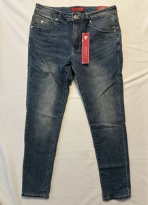 Guess Skinny Leg Fit Medium Rise Jeans Medium Tint Wash Dark Blue Size 32 x 30 - Picture 1 of 10