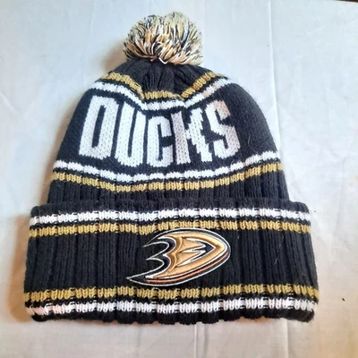 NHL Anaheim Ducks Beanie with Pom Fan Favorite Stocking Hat Black  - Image 1 of 3