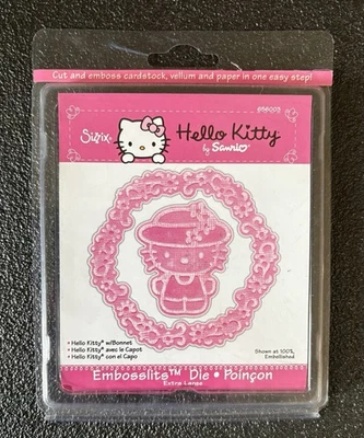 RARE! Sizzix Embosslits Die Hello Kitty w/ Bonnet 656003 - Image 1 of 2