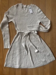 NWT Abercrombie & Fitch Kids Knit Long Sleeve Ribbed Sweater Dress Sz 15/16 - Picture 1 of 8