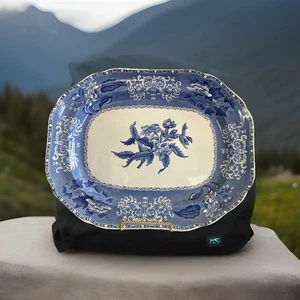 Plato grande vintage Spode’s ‘Camilla’ azul para servir 14,5” - Imagen 1 de 11