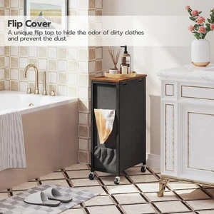 HOOBRO Rolling Slim Laundry Basket Laundry Hamper Laundry Sorter w/ Side Pockets - Bild 1 von 8