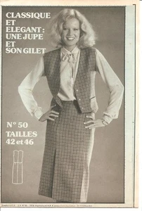 PATRON COUTURE Classique Elégant Jupe & Gilet T 42 & 46 - Picture 1 of 1