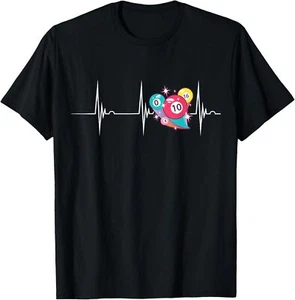 Bingo Heartbeat EKG Pulse Beat Bingo Balls Cardiogram T-Shirt Hoodie - Picture 1 of 13