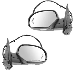 Power Fold Memory Heated Puddle light Arrow Signal Mirrors For 07-14 Chevy GMC - Picture 1 of 20