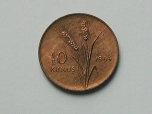 Türkei 1964 10 Kurus Münze vz+ mit getöntem Glanz - Bild 1 von 2
