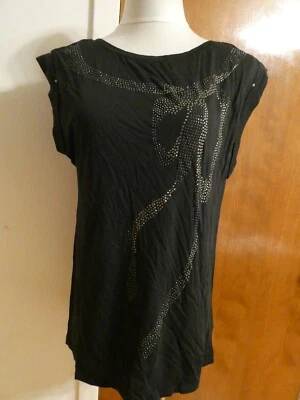 Juicy Couture Women's Black Detailed Top Large  - Imagem 1 de 4