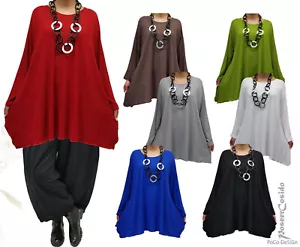 PoCo LAGENLOOK Basic Long Shirt Tunika ❶❷ L-XL-XXL-XXXL 44 46 48 50 52 54 56 58 - Bild 1 von 55