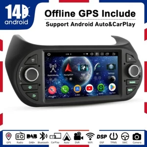 Radio Coche 7" Android 14 Carplay DAB+Fiat Fiorino Qubo Citroen Nemo Peugeot Bipper - Imagen 1 de 18