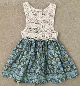 MATILDA JANE  Sz 8 Tunic Dress Shirt Orchid Crochet Sara Secret Fields Floral - Picture 1 of 4