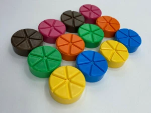 12 Pies Tokens 72 Wedges Original Parts for Trivial Pursuit Game Fractions Math - Picture 1 of 12