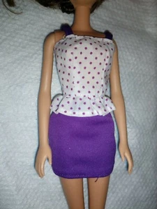 Barbie LILA POLKA PUNKT Kleid Outfit Mini Cocktail LILA ETIKETT - Bild 1 von 4