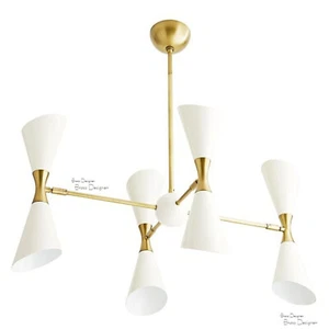 1950 Diabolo Brass Chandelier ItalianStilnovo Sputnik Ceiling Light Indus Modern - Picture 1 of 4