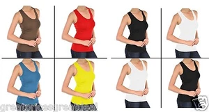1 4 Racerback Sleeveless Active Tank Tops Slim Fit Cami Plain Layering #TT400A - Picture 1 of 17