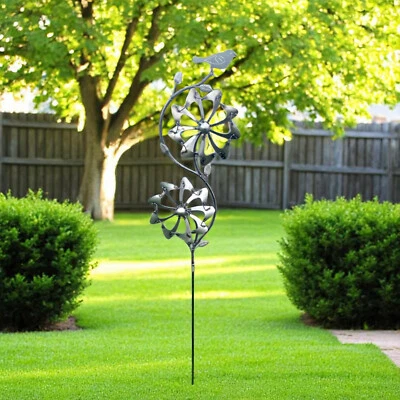 Giratorio doble de alta resistencia con estaca de patio soldada de metal para pájaros arte de jardín Foto 1 de 4