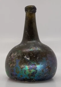 antique Dutch Small wine bottle century 17 onion Iridescence colors VOC union - Picture 1 of 6