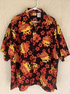 NEW Official HAWAIIAN TROPIC Suntan Tanning Lotion Oil Aloha Flower Shirt Sz XL - Picture 1 of 3