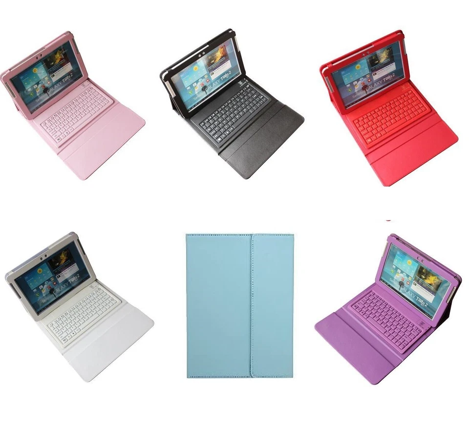 Bluetooth Wireless Keyboard Faux Leather Case For 10.1'' Samsung tab 2 P5100 - Image 1 of 1