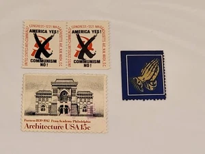 Konvolut Briefmarken antikommunistisch - Architektur Penn Philadelphia - betende Hände - Bild 1 von 7