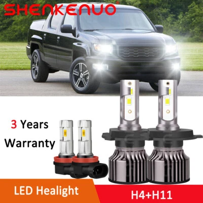 For Honda Ridgeline 2006-2014 LED High Low Headlight+Fog Light Bulbs Kit 50W US - Image 1 of 4