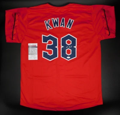 Steven Kwan Signed Autographed Cleveland Guardians Red Jersey MLB OSU JSA COA - Image 1 of 3