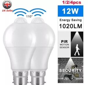 3 x PIR Motion Sensor B22 LED Smart Bulb Globe Auto ON/OFF Energy Saving Lights - Picture 1 of 3