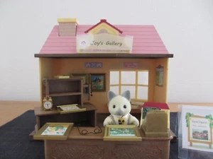 Sylvanian Families Calico Critters Art Gallery Grigio Gatto Siamese Padre Giappone Vintage - Foto 1 di 24