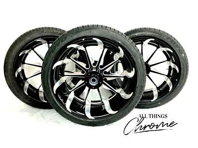 SPYDER GS 990 18" BLACK CONTRAST TORNADO WHEELS (3) 10-12 CAN-AM SPYDER ROADSTER Foto 1 de 4