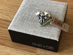 NWT Uno de 50 Silver-plated Elephant Ring “Wakiche” SIZE 6 - Picture 1 of 8
