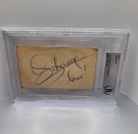 Beautiful Vintage 1970s LIBERACE SIGNED Cut BGS Beckett Authentication Auto Cover