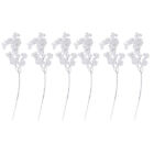  6 Pcs Simulated White Berries Berry Sprigs Twigs Faux Branches Decorations