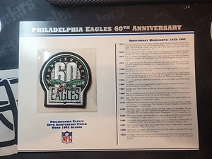WILLABEE WARD PHILADELPHIA EAGLES 60TH ANNIVERSARY GAME WORN PATCH /W STAT SHEET - Picture 1 of 4