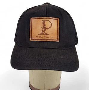 Cappello snapback Parra Wine Co. toppa in pelle nero berretto posteriore a rete sbiadito taglia unica - Foto 1 di 10