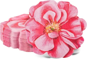 100Pcs Flower Paper Napkins Pink Disposable Floral Napkins Decorative Flower Sha - Picture 1 of 9