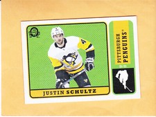 JUSTIN SCHULTZ #NNO 2018 19 O PEE CHEE RETRO BLANK BACK PITTSBURGH PENGUINS