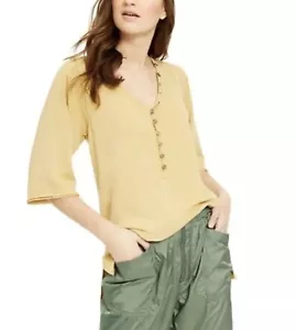NWT-Free People Alchemy Morgan Henley Tunic Top Mustard Yellow Women's Size M - Picture 1 of 11