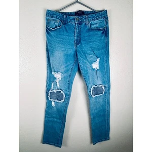 Forever 21 Herren Moto Distressed Skinny Jeans, Gr. 30 Vintage bBlue - Bild 1 von 7